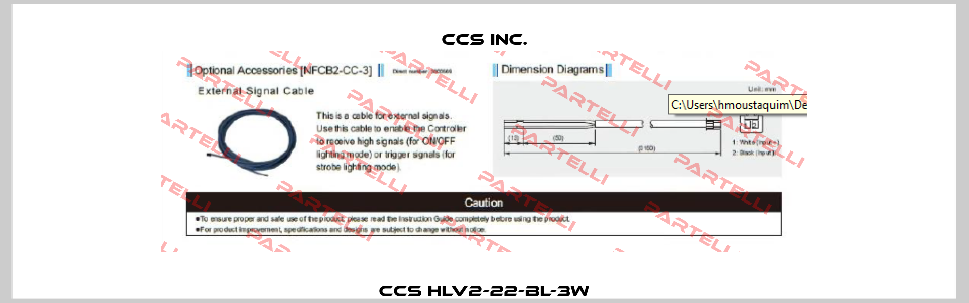 CCS HLV2-22-BL-3W CCS Inc.
