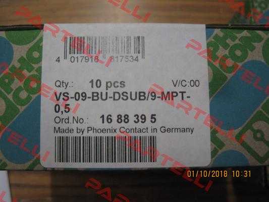 P/N: 1688395 Type: VS-09-BU-DSUB/9-MPT-0,5 Phoenix Contact