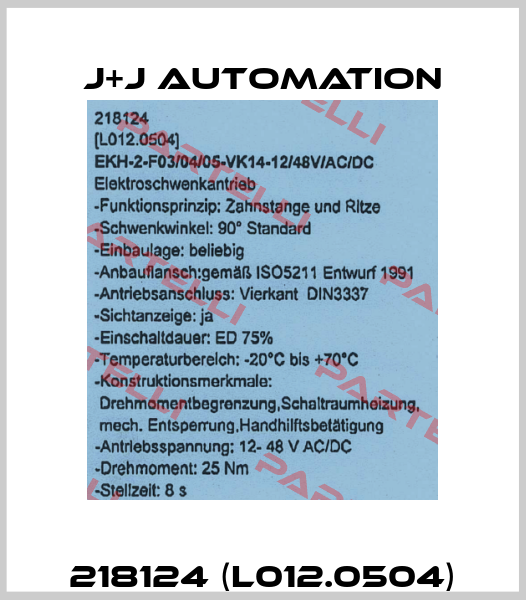 218124 (L012.0504) J+J Automation