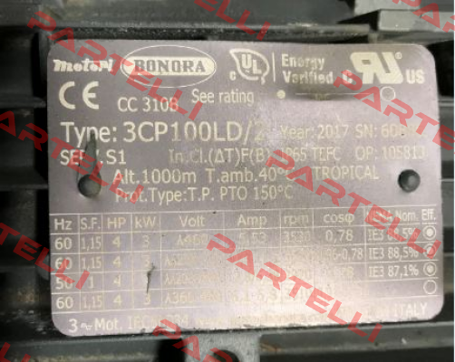 3CP100LD/2 obsolete, replacement 4050+0082 Bonora