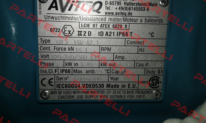 UVF16W-A2.1 220-240/380-415V 50HZ Aviteq