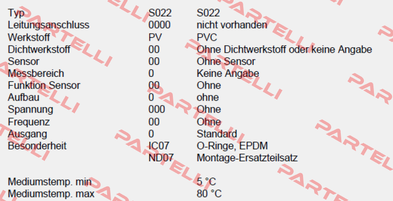 P/N: 00560854, Type: S022-0000-PV00-00-0-00-0-000/00-0 * IC07+ND07 Burkert