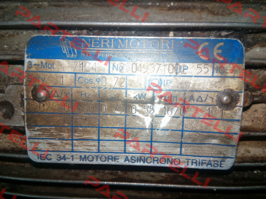 IN71C4 obsolete, replaced by T 71C 4 220/380 60 IP55 CLF Neri Motori