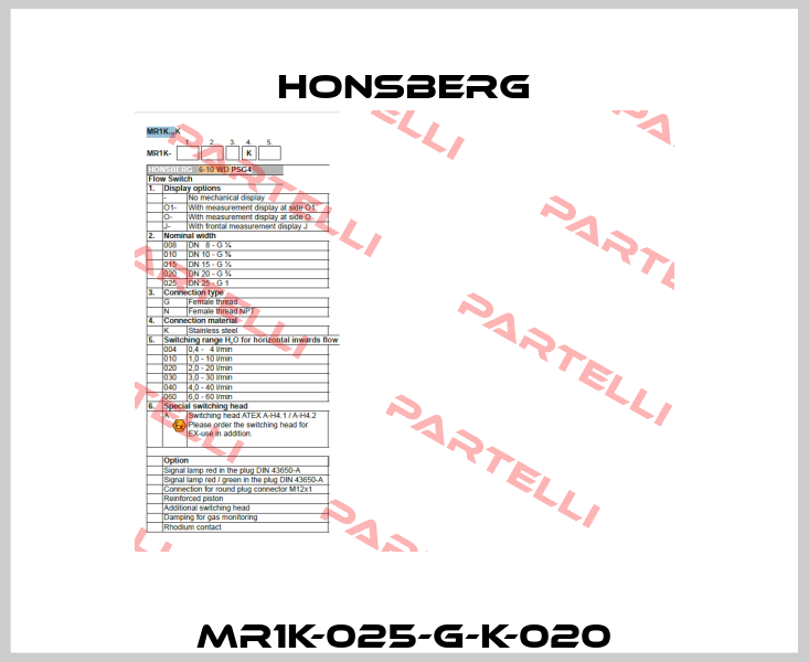 MR1K-025-G-K-020 Honsberg