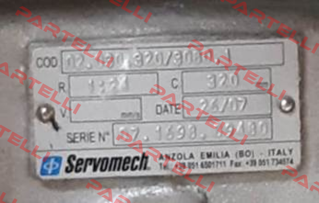 Typ: ATL-30-RL1-C320-TF-LH Nr. 02.030.320/3080 Rev.1 Servomech