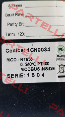 P/N: 1CN0034, Type: NT935 Tecsystem