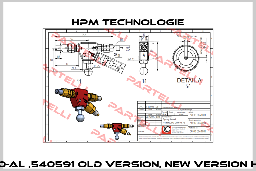 PTRB050_05x10-AL ,540591 old version, new version HTRB050_05x10 HPM Technologie