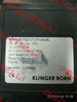 K700/VB/TAZ/ST3/KA3/M16,0A/KL Klinger Born