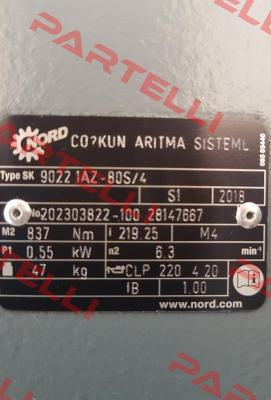 Type: SK 9022 1AZ-80S/4 Nord