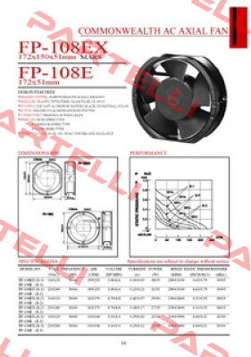 wrong code FP-108EX (220 V), correct code FP108EX/230VS1WB Commonwealth