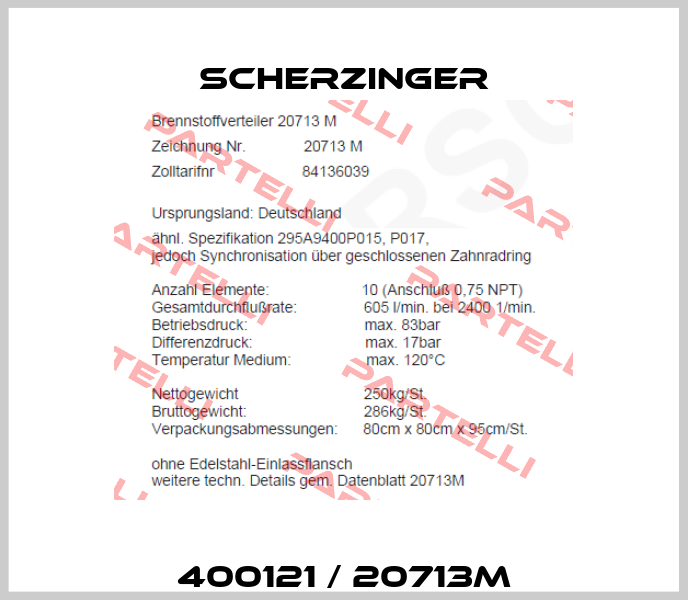 400121 / 20713M Scherzinger