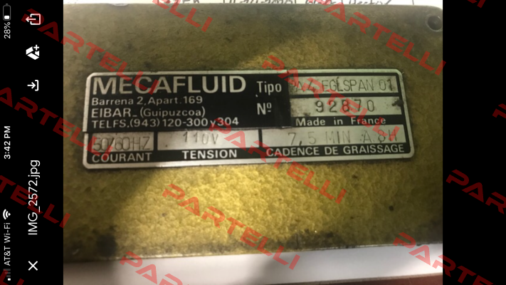 PA4EGLSPAN01 Mecafluid