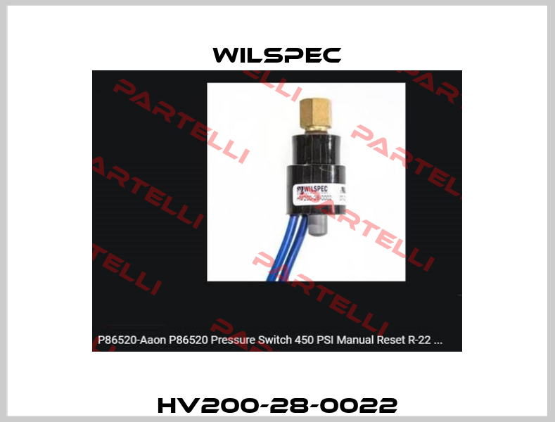 HV200-28-0022 Wilspec
