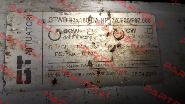 GTWB.83x180.DA.NP17A.F05/F07.000 GT Attuatori