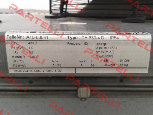 A10-45040 DH 450-4 D IP54, VS-07224790-0060/0949/001 obsolete, replacement DHE 450-4 D.5HA Rosenberg