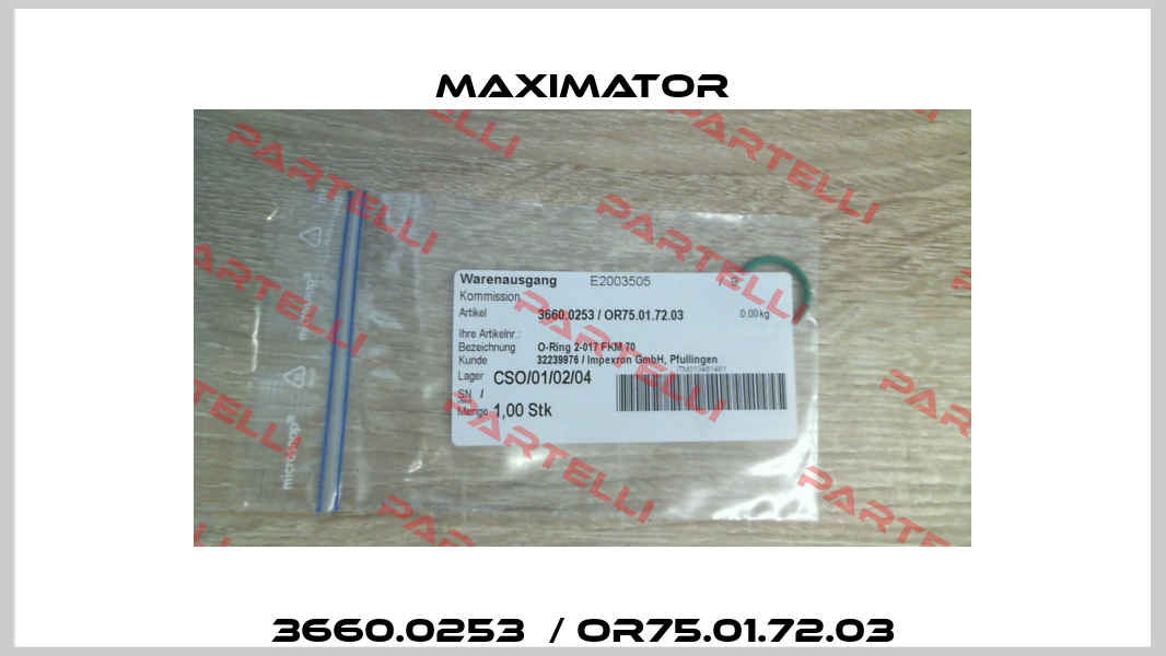 3660.0253  / OR75.01.72.03 Maximator