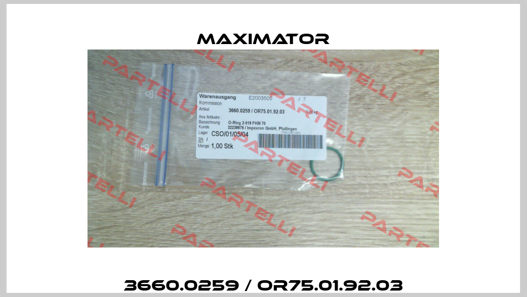 3660.0259 / OR75.01.92.03 Maximator