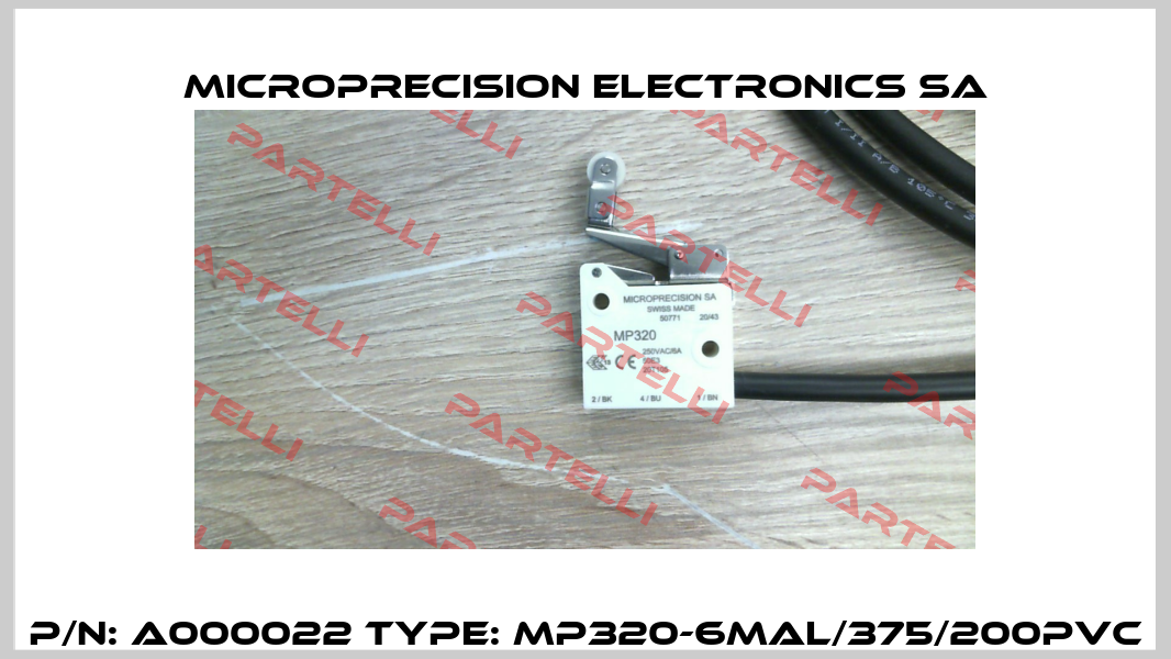 p/n: A000022 type: MP320-6MAL/375/200PVC Microprecision Electronics SA