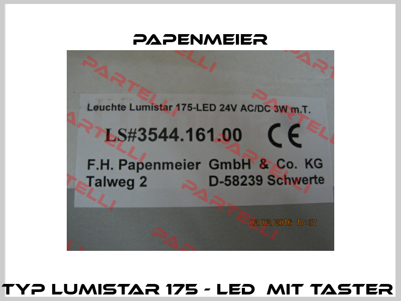 Typ Lumistar 175 - LED  mit Taster  Papenmeier