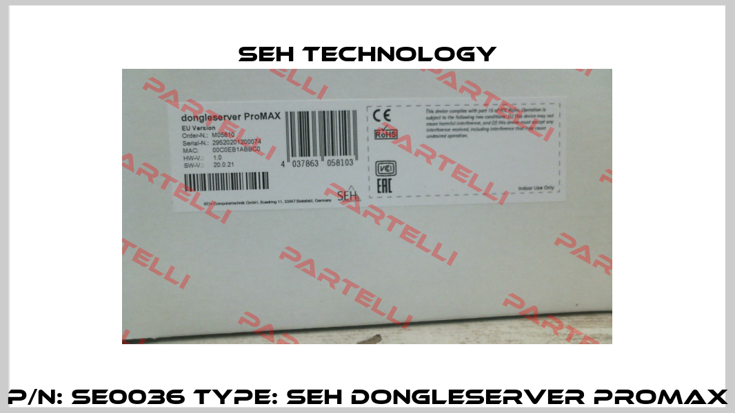 P/N: SE0036 Type: SEH dongleserver ProMAX SEH Technology