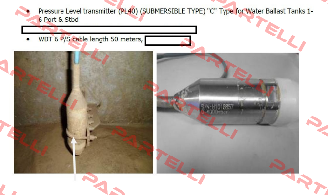 PL40 / (SUBMERSIBLE TYPE)) "C" Type // CABLE LENGTH : 50 METERS  HANLA LEVEL