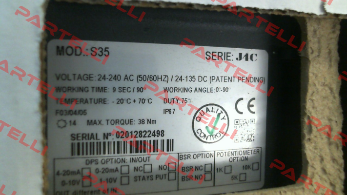 P/N: S4C000209, Type: J4C-S35 J+J Automation