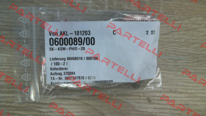 P/n: 0600089/00, Type: SK-KSW-PH/O-28 Vahle