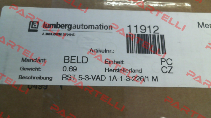 11912 / RST 5-3-VAD 1A-1-3-226/1 M (pack x10) Belden (Lumberg / Hirschmann)