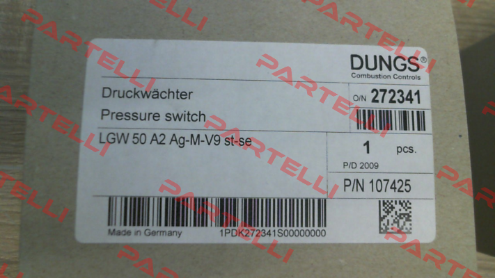 P/N: 272341,  Type: LGW 50 A2 Ag-M-V9 st-se 1P Dungs