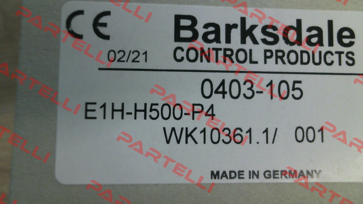 P/N:  0403-105, Type: E1H-H500-P4 Barksdale