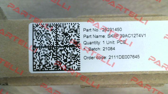 P/N: 25231450 Type: SKiiP 39AC12T4V1 Semikron