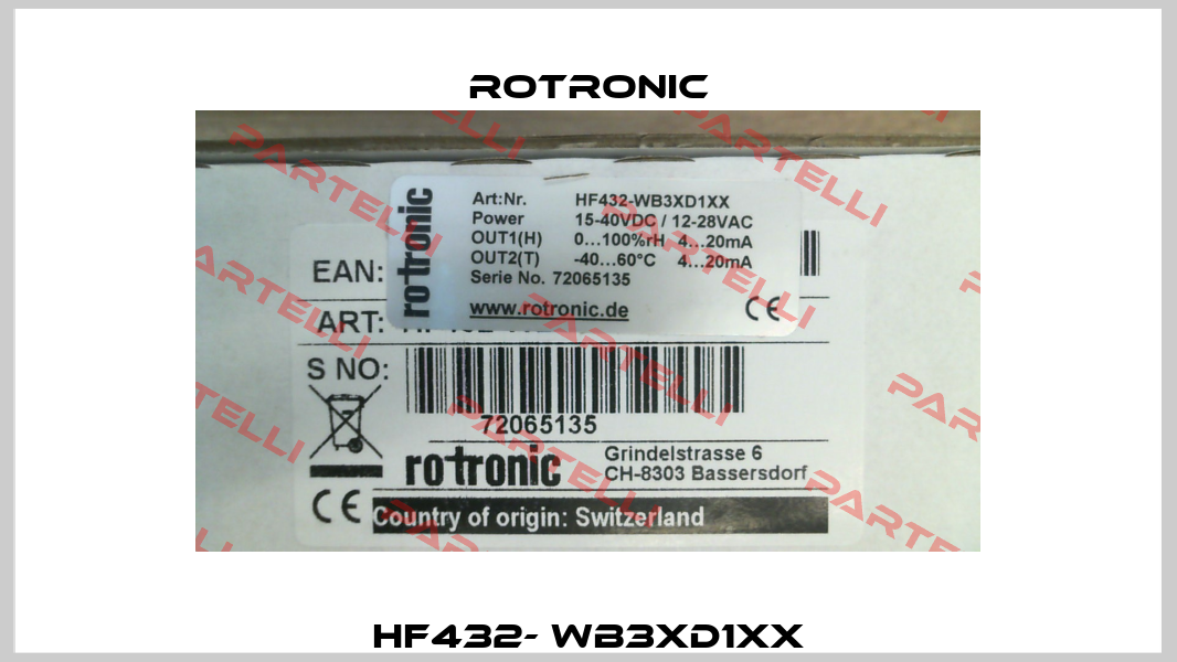 HF432- WB3XD1XX Rotronic