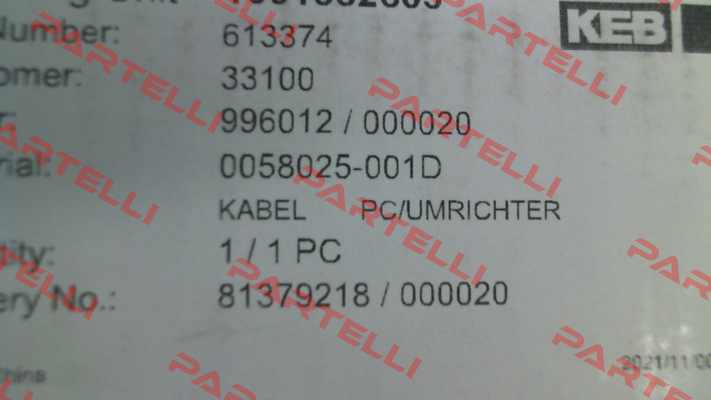 0058025-001D LAIPPLE KEB