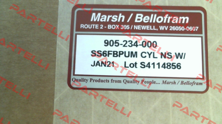 905-234-000   (CYLINDER: SS-6-F-BP-UM-NS ) Bellofram