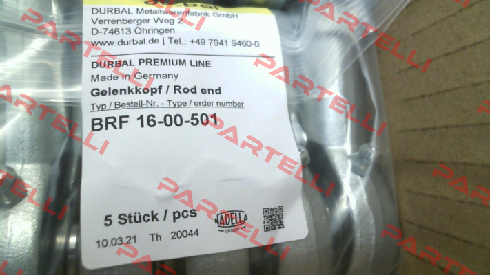 BRF 16-00-501 / BRF 16 Durbal