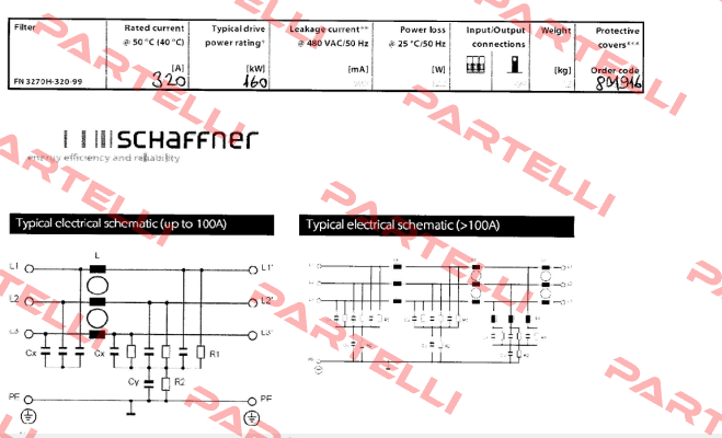 FN3270H-320-99 Schaffner