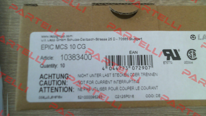 10383400 / 20EPIC MCS 10 CG (pack x10) Lapp Kabel