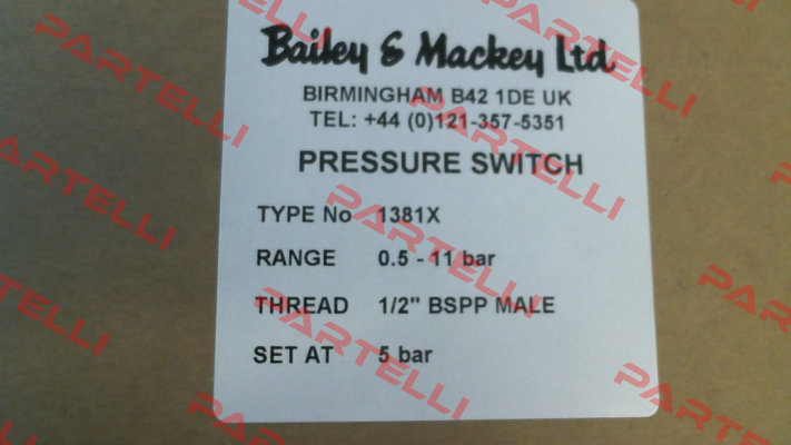 Type 1381X (04 86596 025) Bailey & Mackey