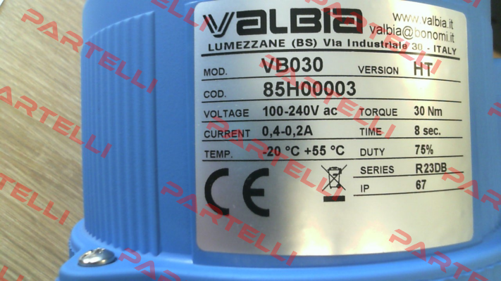 Ball valve type 2500 1  1/2" with electric actuator VB30 Valbia