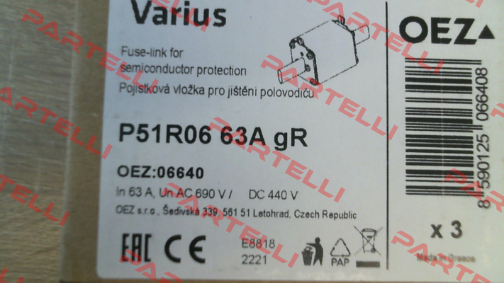 Art. No. OEZ:06640, Type: P51R06 63A gR OEZ