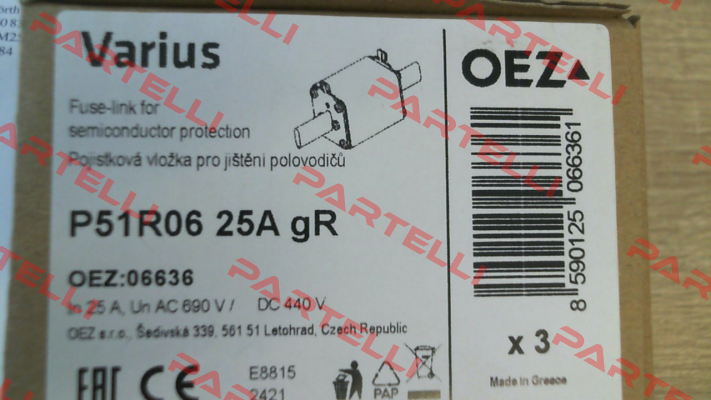 Art. No. OEZ:06636, Type: P51R06 25A gR OEZ