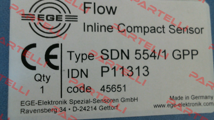 p/n: P11313, Type: SDN 554/1 GPP Ege
