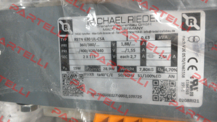 RSTN630 Sonder Michael Riedel Transformatorenbau