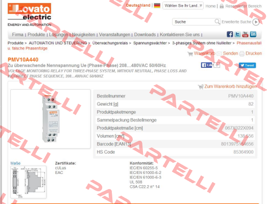 PMV10A440 Lovato