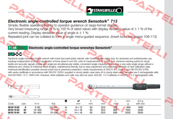 P/N: 96501606 Type: 713R/6   Stahlwille