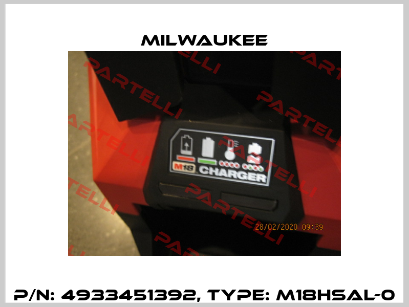 P/N: 4933451392, Type: M18HSAL-0 Milwaukee