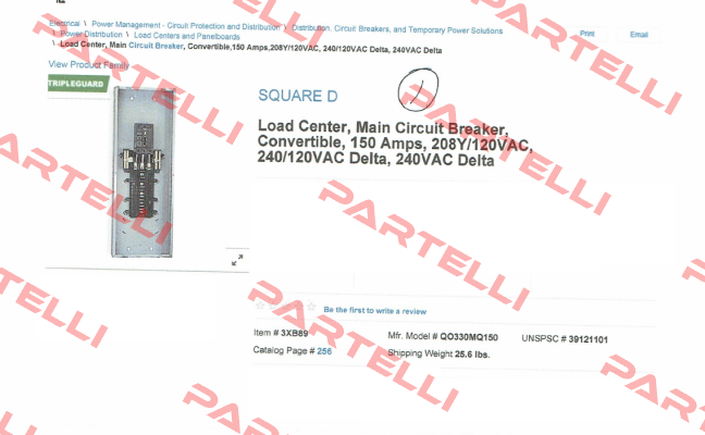 QO330MQ150 Square D (Schneider Electric)