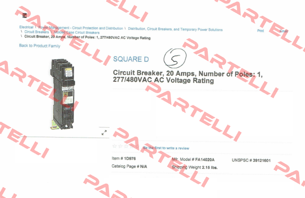 FA14020A  Square D (Schneider Electric)