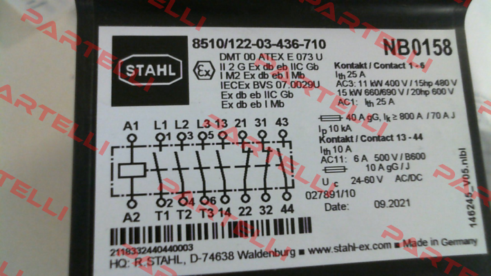P/N: 268751, Type: 8510/122-03-436-710 Stahl