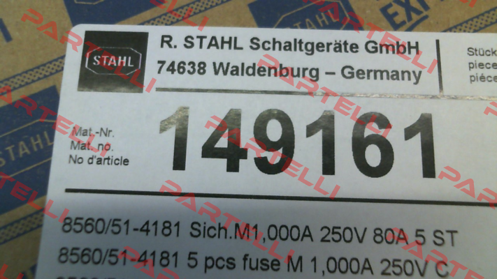 P/N:149161 Type: 8560/51-4181 Stahl
